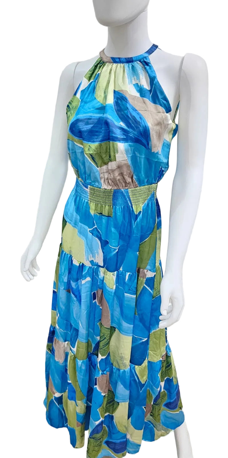 Nicolle Miller Vestido de Satin Estampado, Talla L