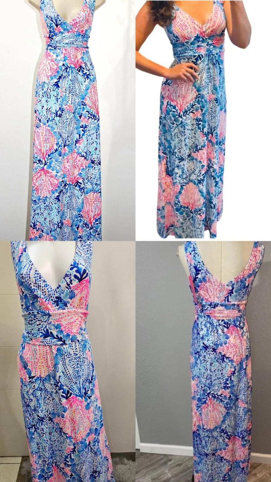 Lilly Pullitzer Vestido Largo Estampado de Verano, Talla XL