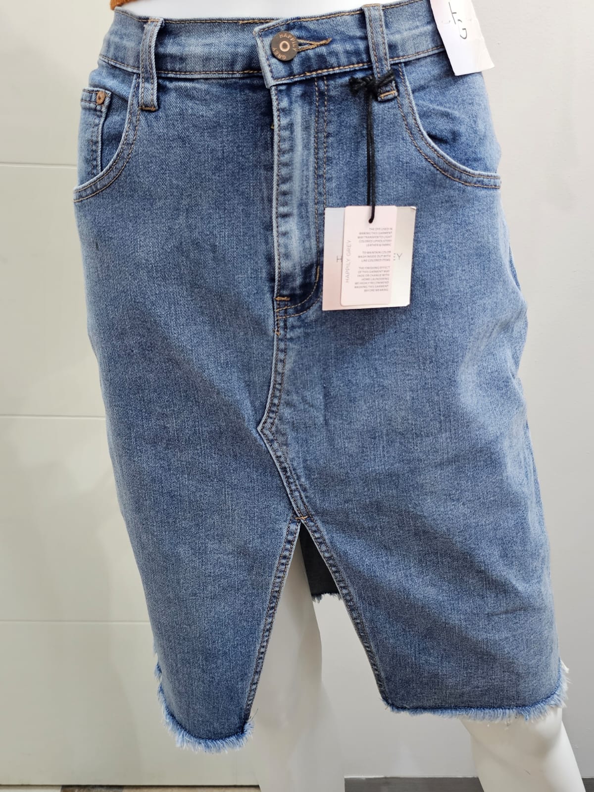 Happily Gray Falda de Jeans a la Rodilla