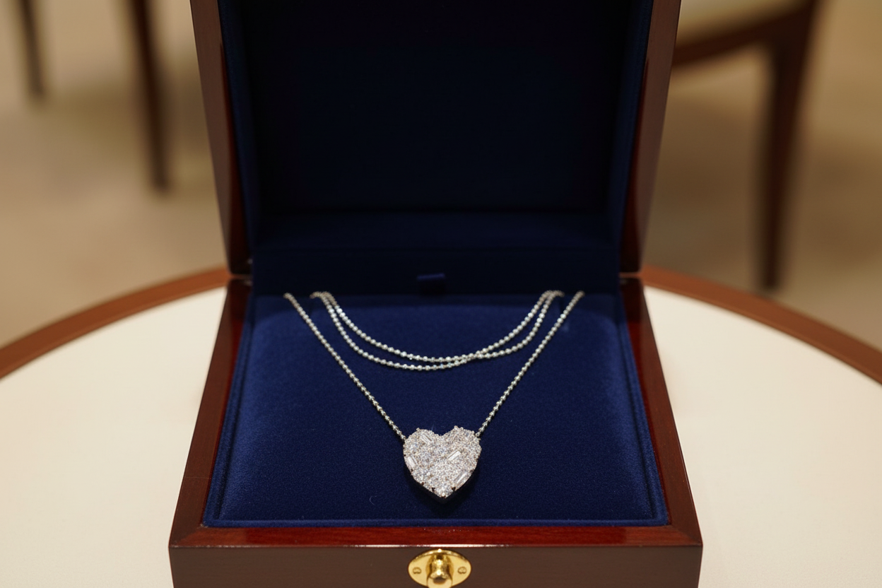Mariana Cadena en Forma de Corazón con Zircones Baguette