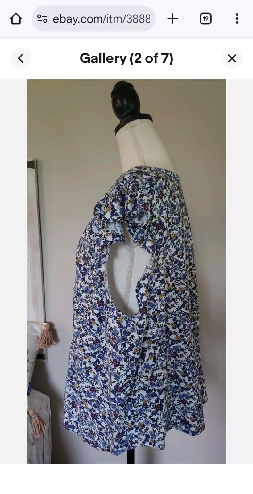 St Johns Bay Blusa Estampada de Flores Moradas, Talla 2XL