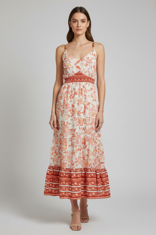 Rachel Zoe Vestido de Manta Estampada en Colores Tierra, Talla L