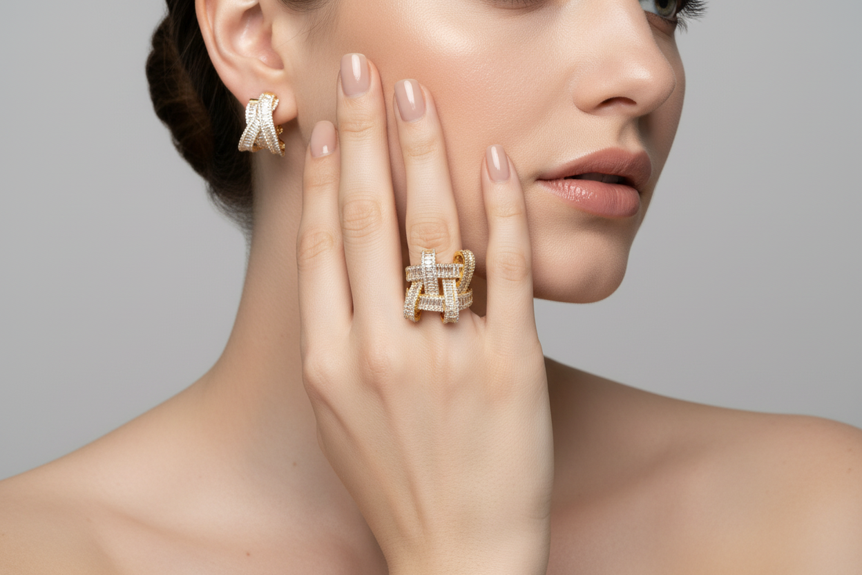 Débora Set de Aritos y Anillo en Plata 925