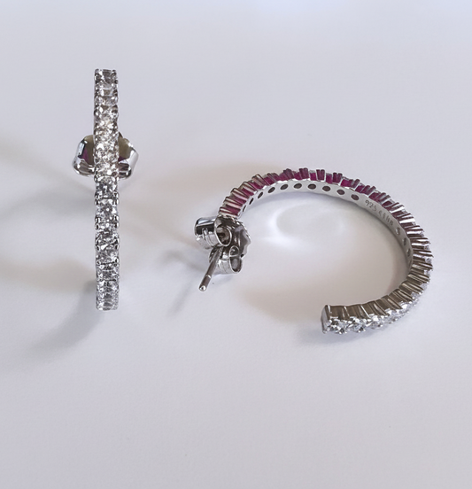 Argollas con zircones medianas