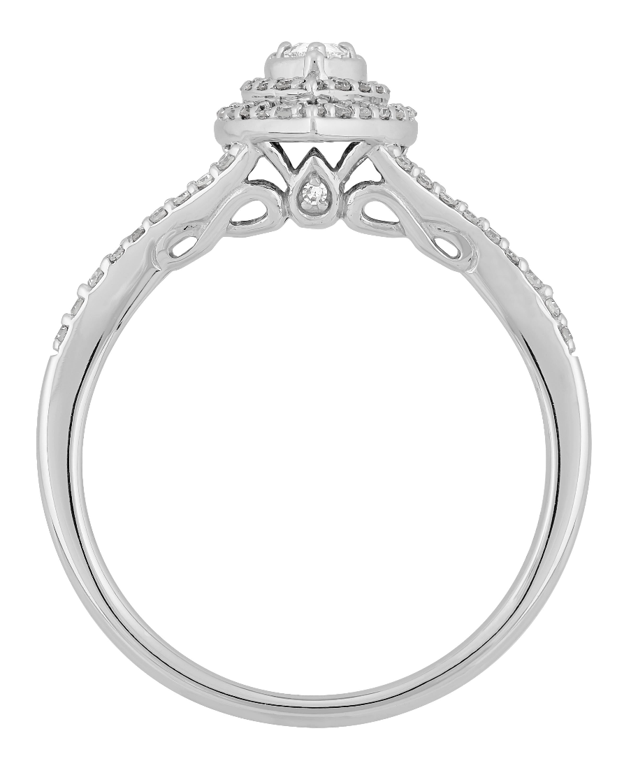 Anillo de Compromiso en oro de 10k y diamantes naturales, talla 7