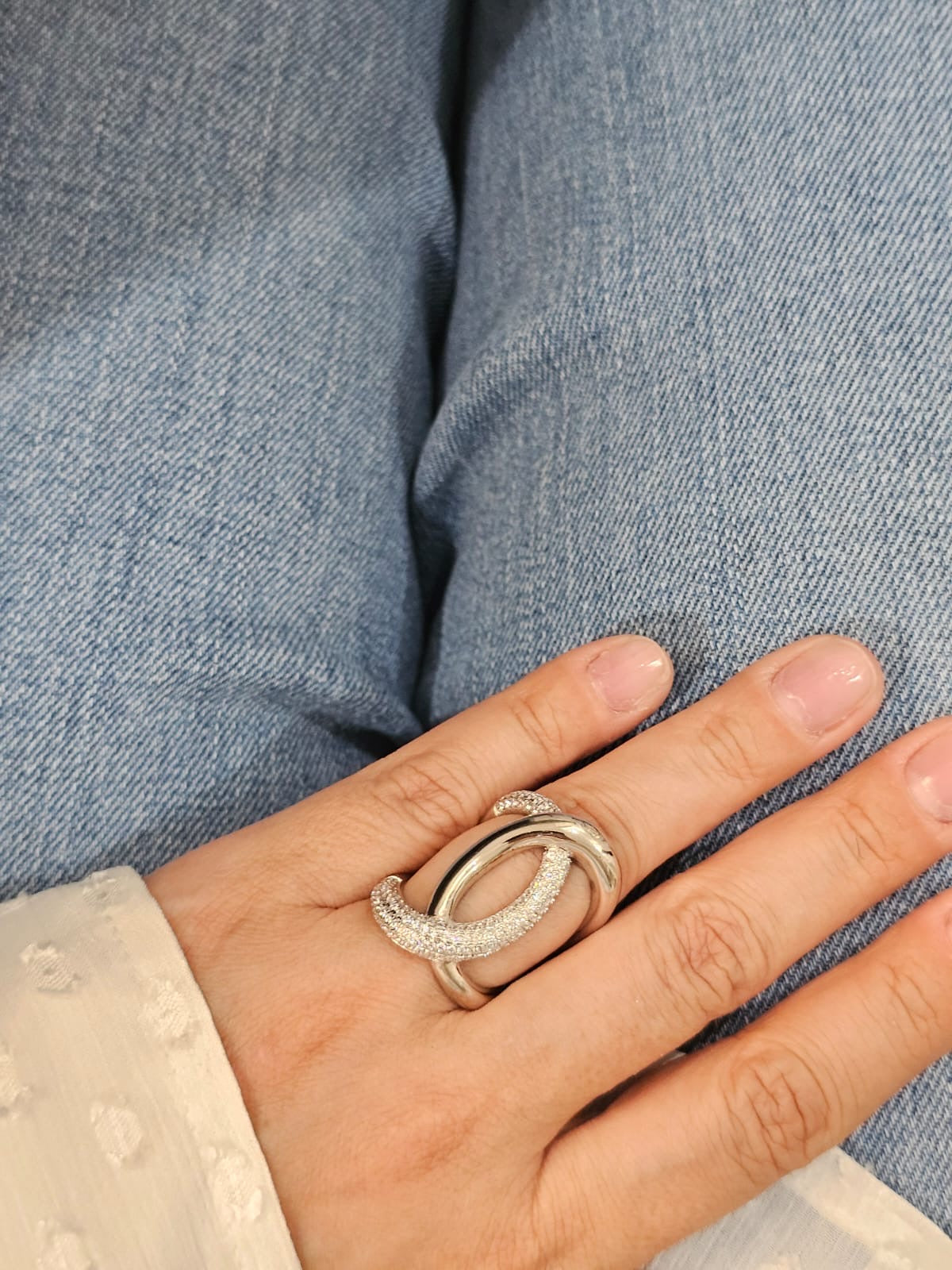 Anillo en plata925 cruzado