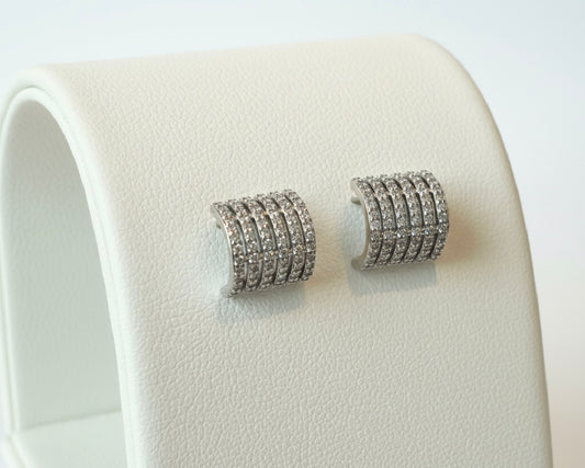 Aritos tipo Huggies, plata925 con Zircones