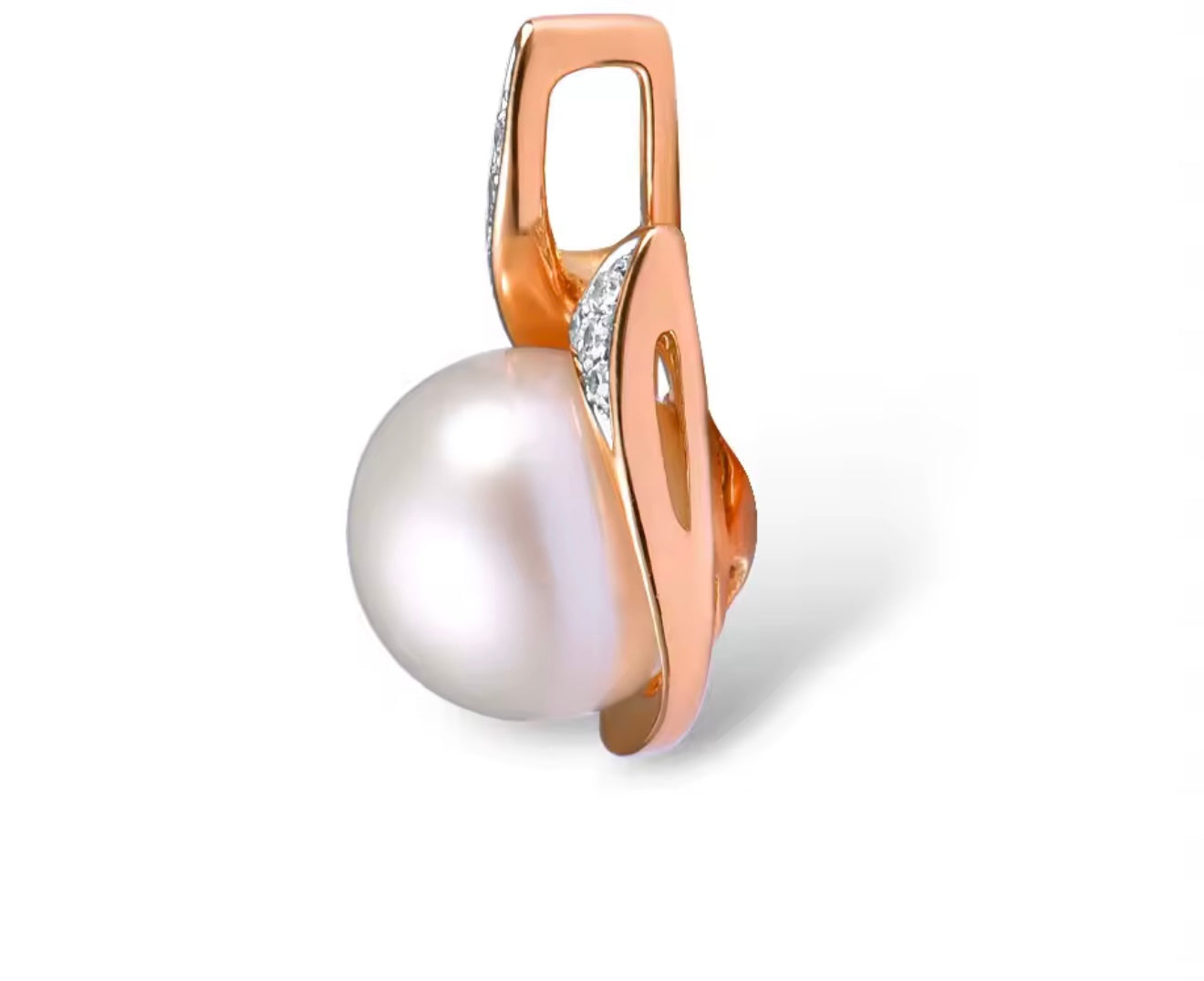 Dije de Perla en oro de 14k y diamantes