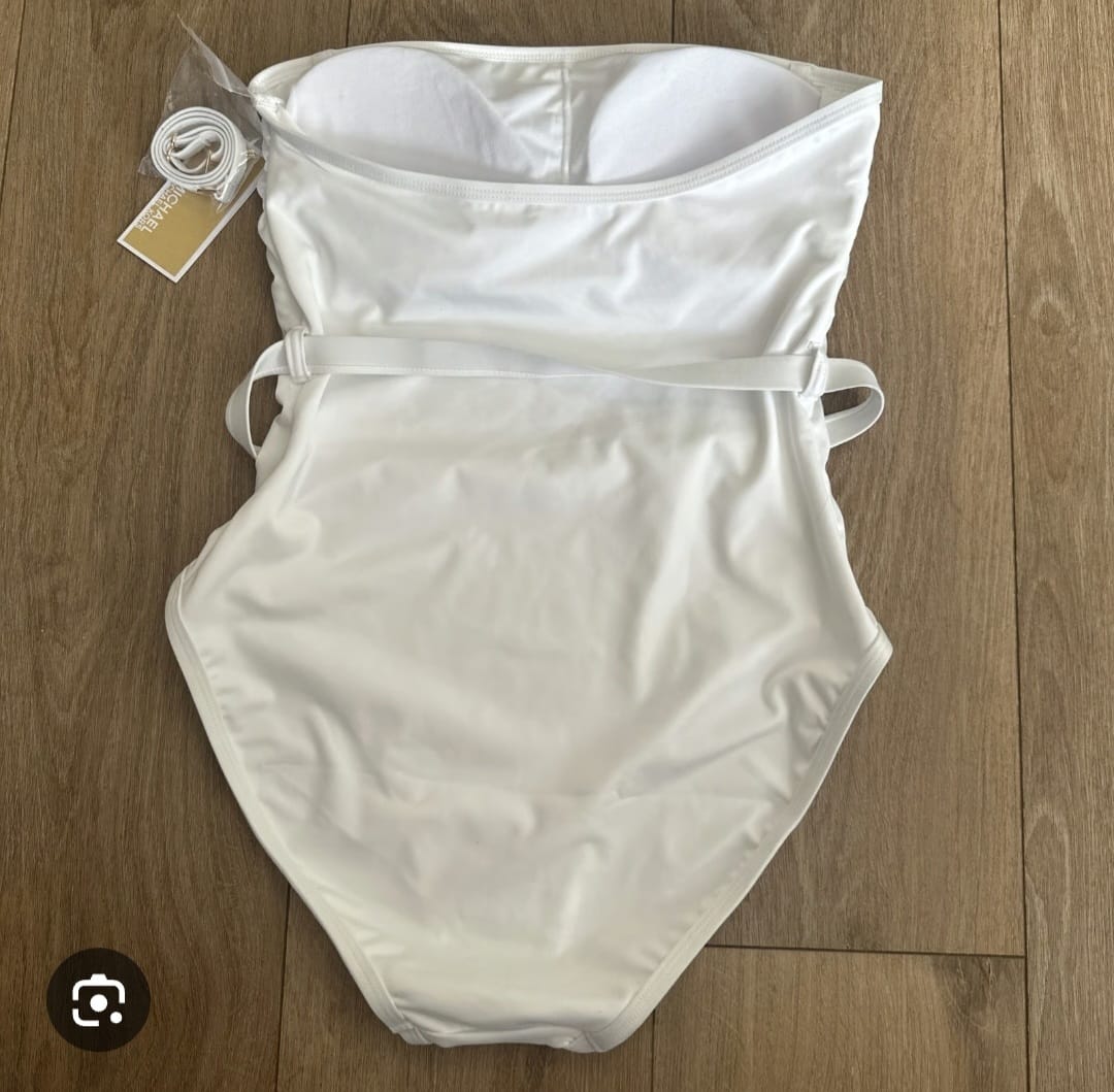 Michael Kors Traje de Baño, Color Blanco Talla 10