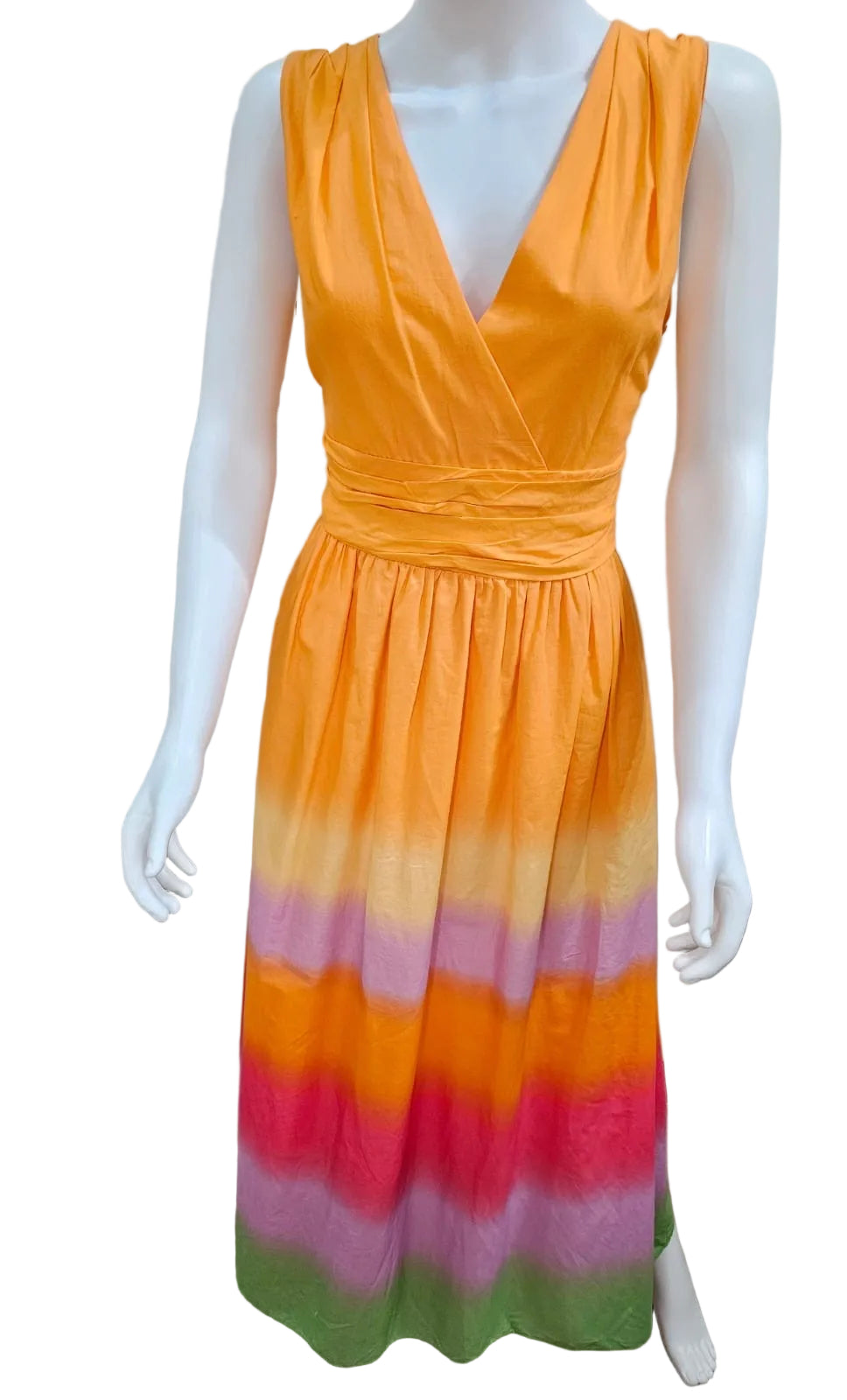 Taylor Vestido Largo Color Naranja ombre, Talla M
