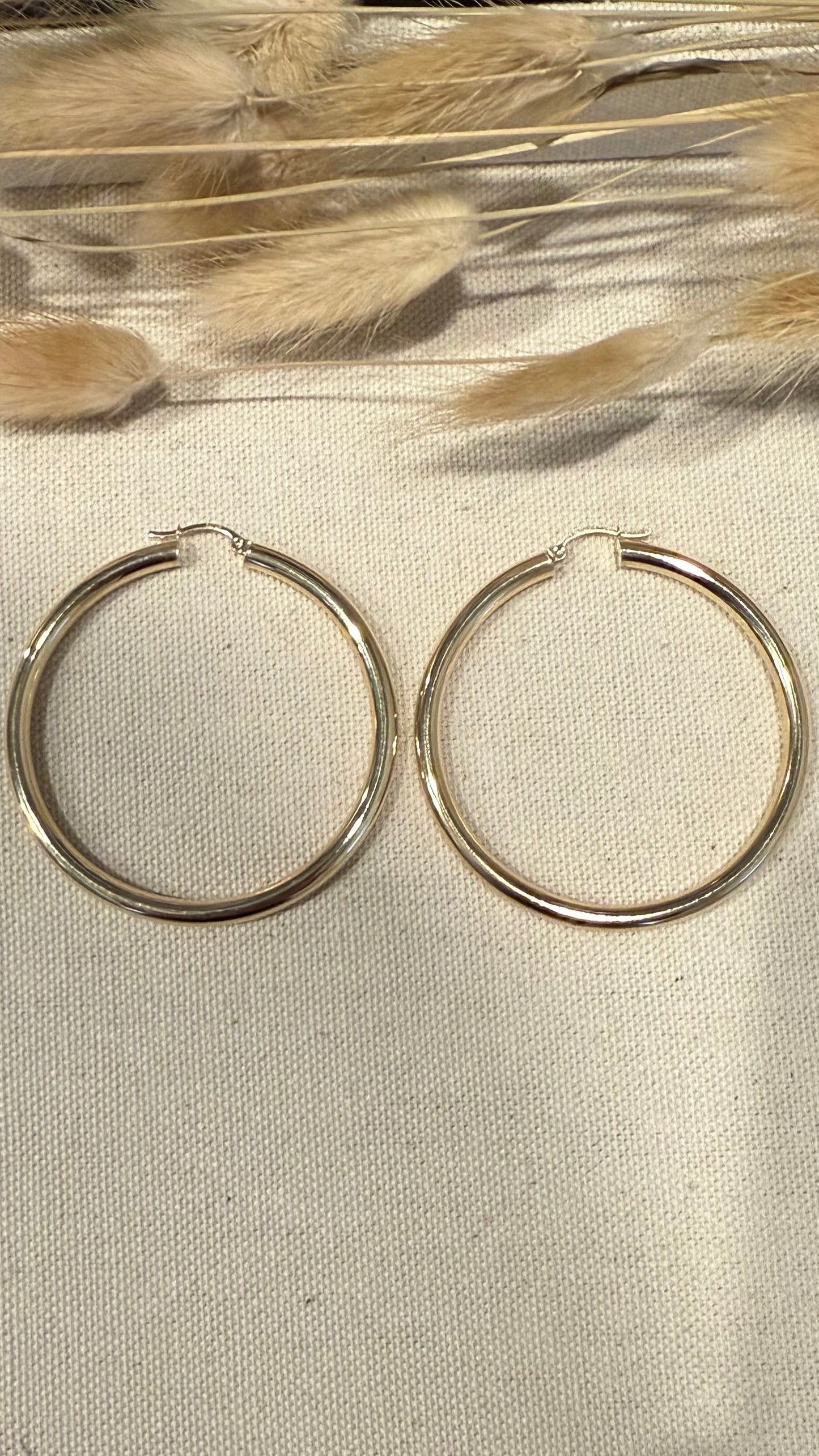 Argollas Lisas 5 Cm en Oro de 10k