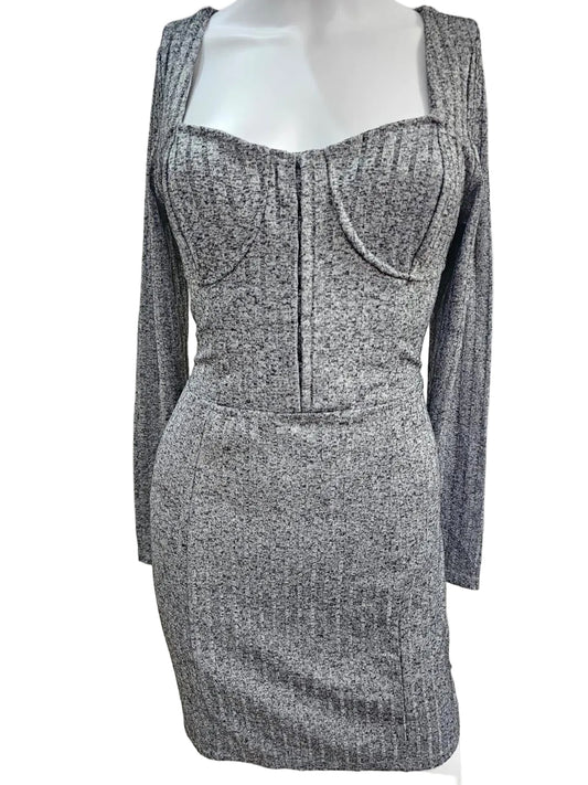BP, Vestido corto, Color Negro-Gris,Talla S