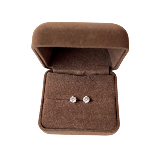 Aria Aritos de Oro de 14k Mini Stud de Zircon