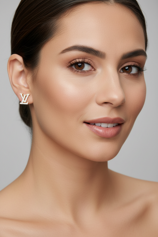 LV Aritos Stud de Oro y Zircones