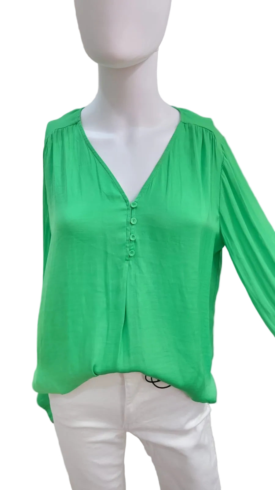 Cupcakes And Cashemere Blusa Manga Larga Verde, Talla M