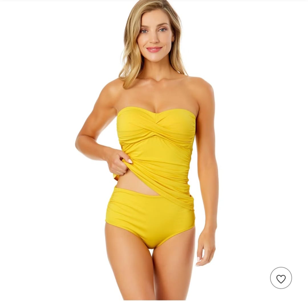 Anne Cole, Traje de Baño de 2 Piezas, Color Amarillo, Talla 2X