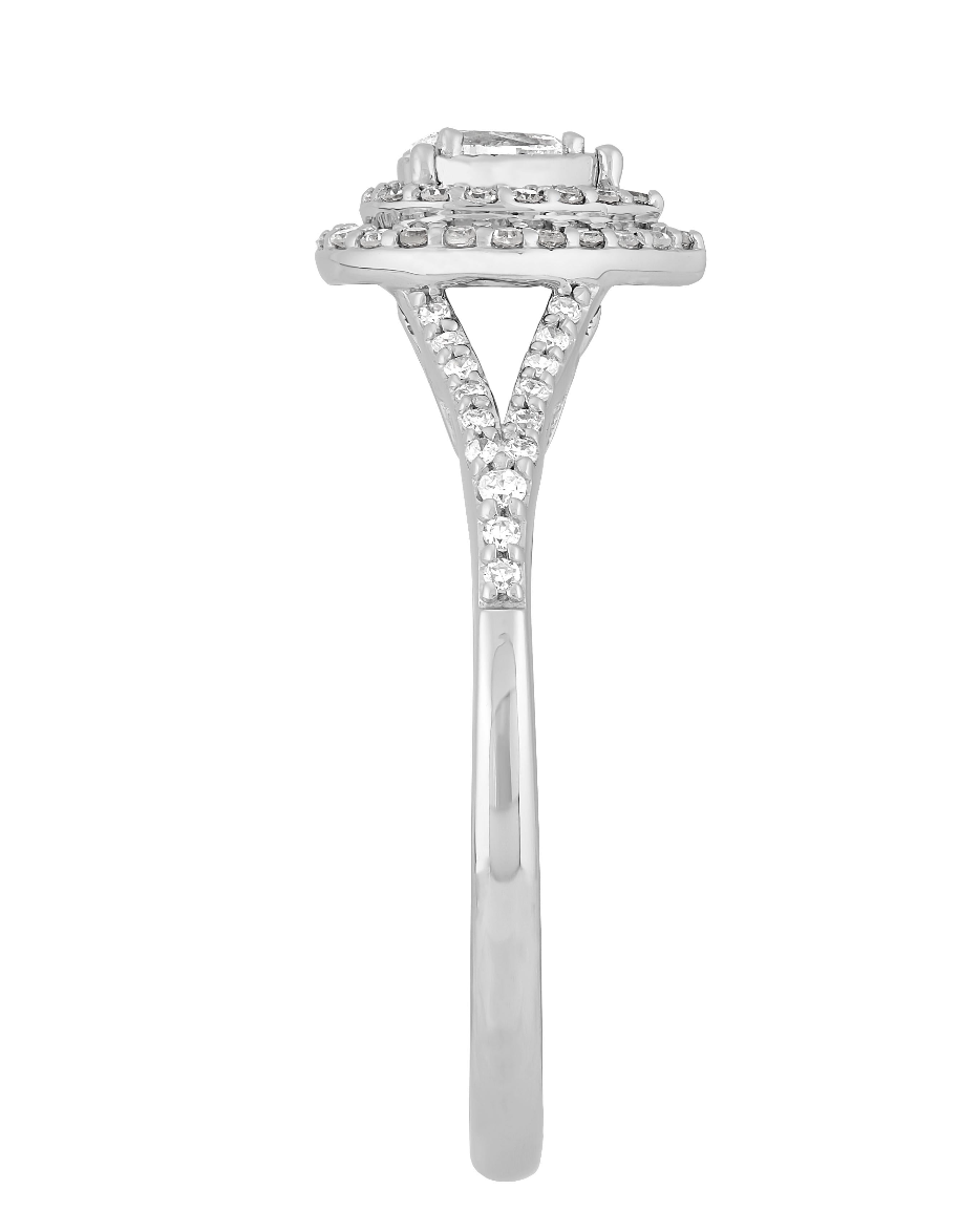 Anillo de Compromiso en oro de 10k y diamantes naturales, talla 7