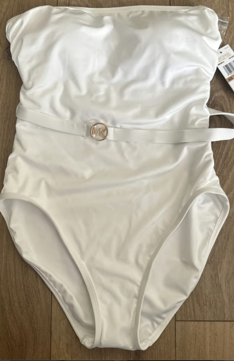 Michael Kors Traje de Baño, Color Blanco Talla 10