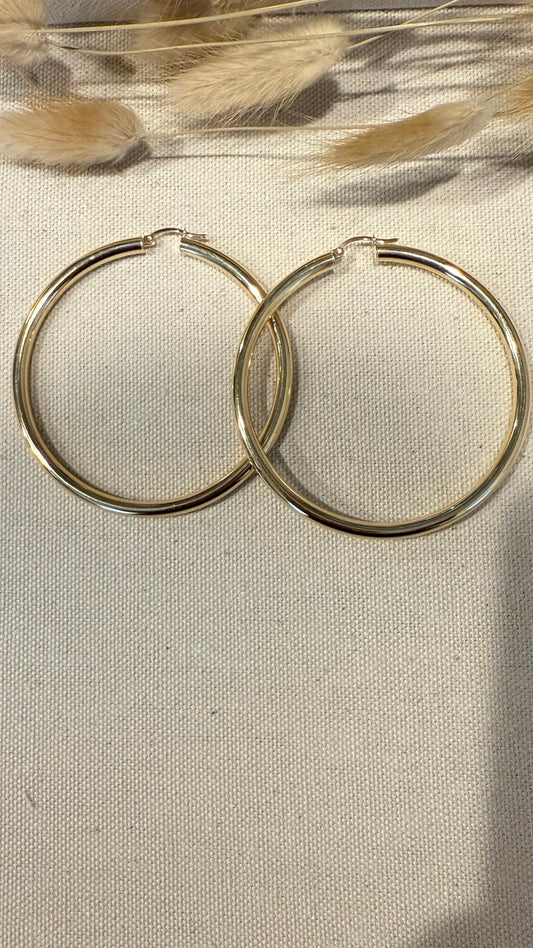 Argollas Lisas de oro Maxi