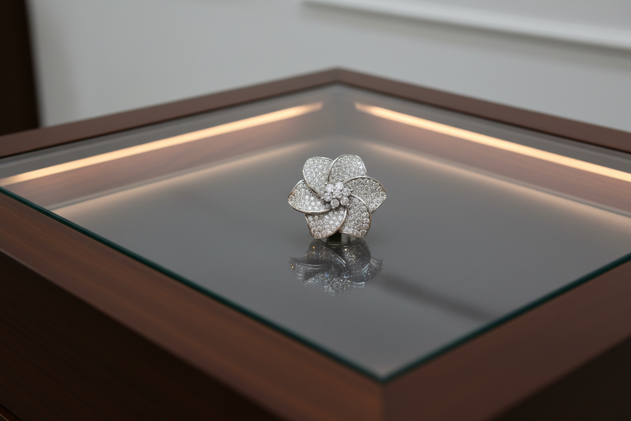 Margaret Anillo Plata 925 en Forma de Flor Micropave
