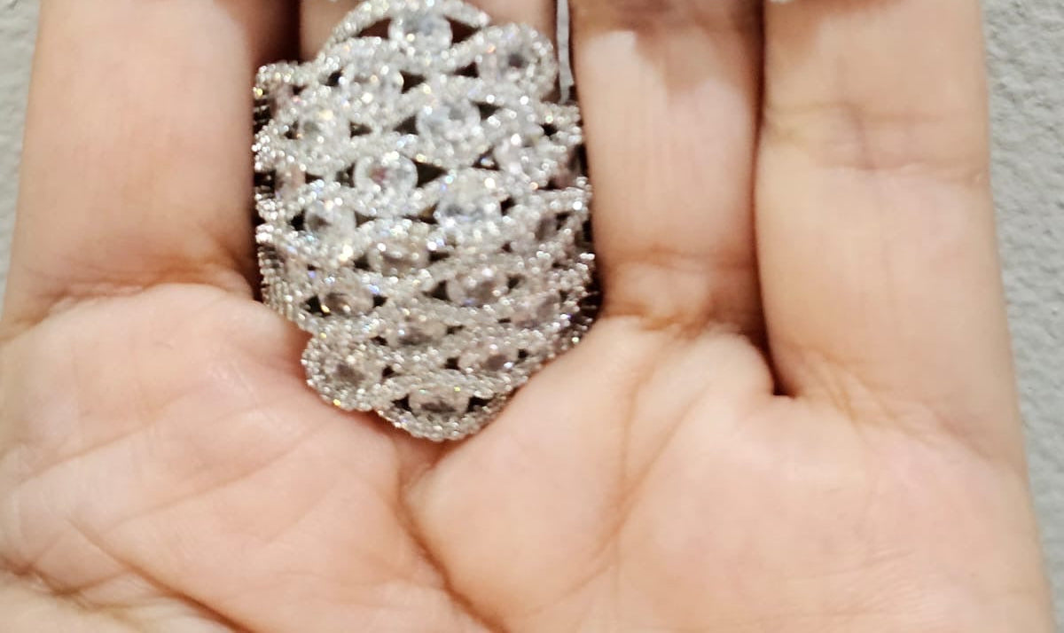 Camelia aritos en forma de flor, plata925 con zircones
