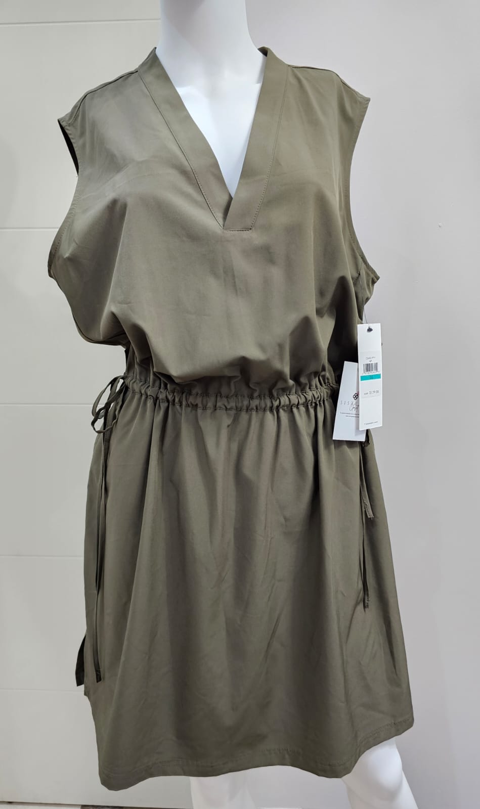 Calvin Klein vestido Verde Olivo, talla 16