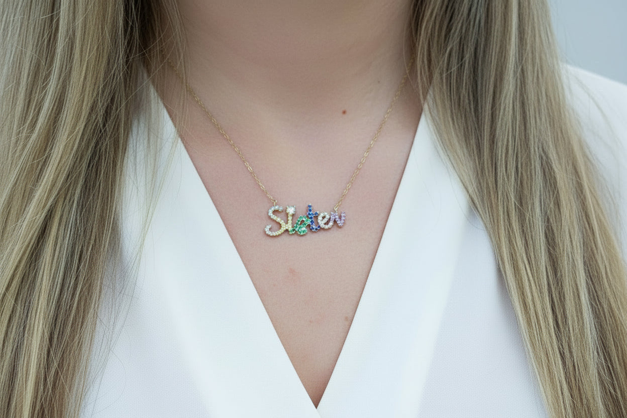 Sister Cadena en Plata925 con Zircones Rainbow