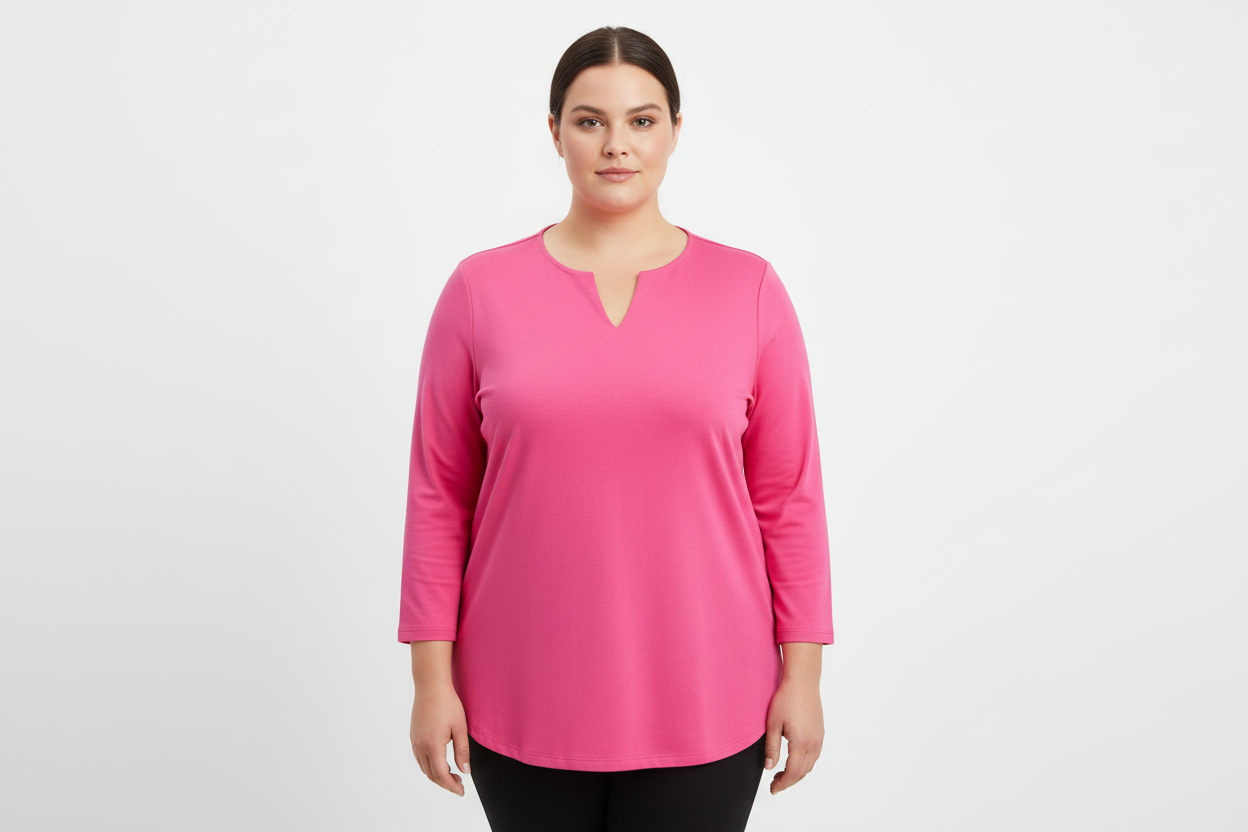 Worthington Blusa Manga 3/4 Color Rosa Viejo talla L