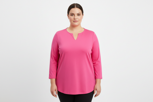 Worthington Blusa Manga 3/4 Color Rosa Viejo talla L