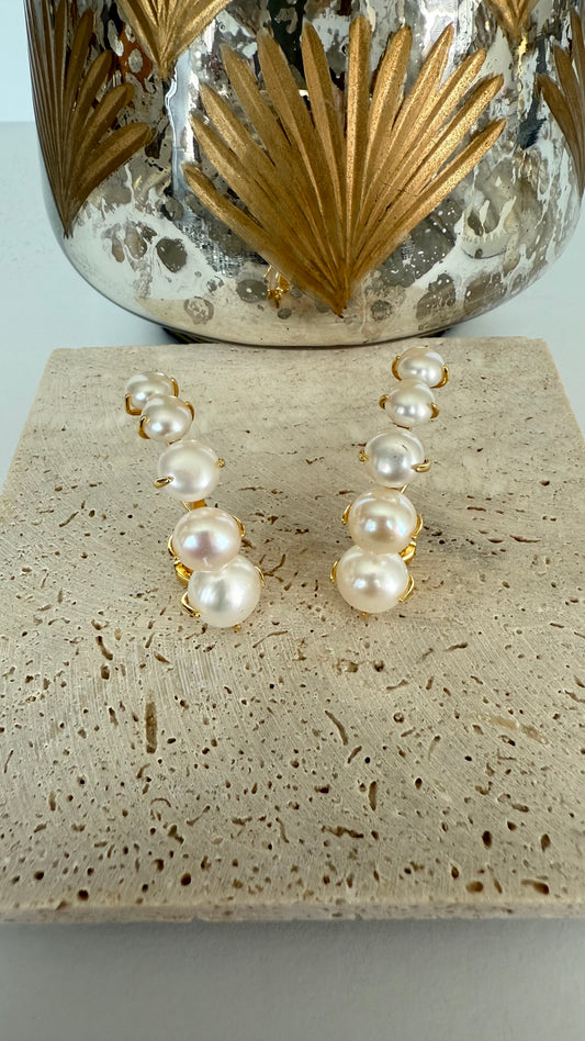 Frida Aritos de Perlas Naturales en Plata925