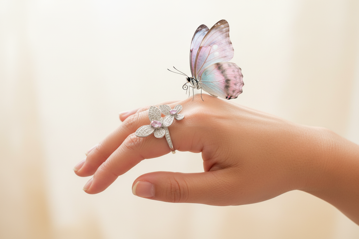 Lilly Anillo Doble Mariposa en Plata925