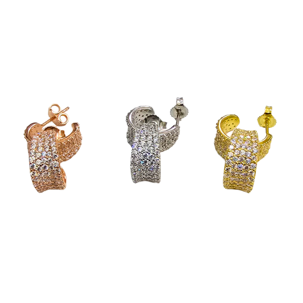 Syra Aritos Estilo Huggies, Plata925 con Baño de Oro