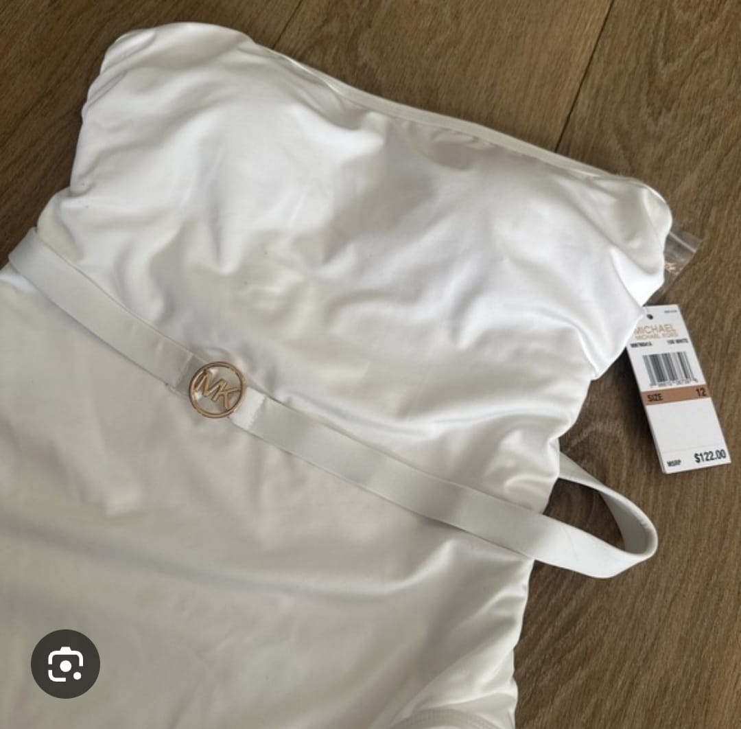 Michael Kors Traje de Baño, Color Blanco Talla 10