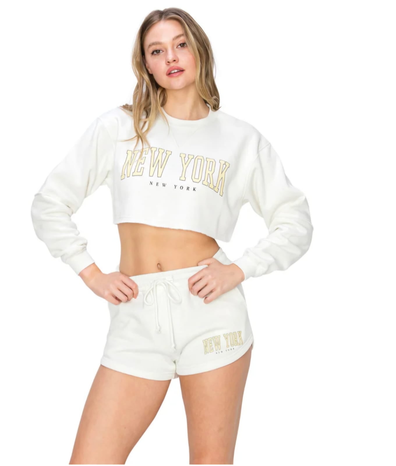 Lazy Sunday Set de Short y Sweater Crop top, Talla L
