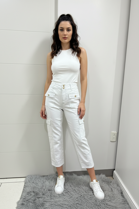 D.Jeans Pantalon Blanco, Talla 6